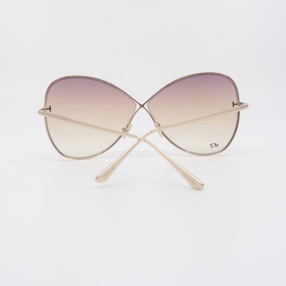 Tom Ford TF842 28F New Gold /Brown Gradient NICKIE Aviator Sunglasses with case. - Picture 5 of 6